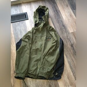 Arcadia Olive and Black Rain Jacket Vintage Unisex Size XS